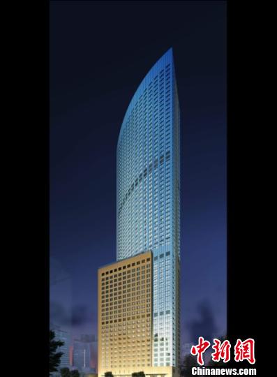 青岛在建第一高楼封顶 建筑总高241.85米 青岛在建第一高楼封顶 建筑总高241.85米
